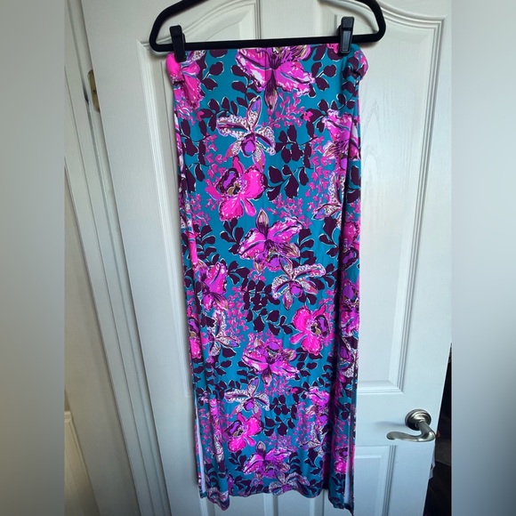 Set of 2, Lilly Pulitzer Nissi Floral Maxi Skirt & Long Sleeve Shirt, EUC - Picture 9 of 13